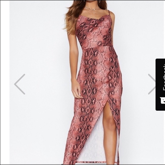 NASTY GAL snake print midi dress - Picture 6 of 8